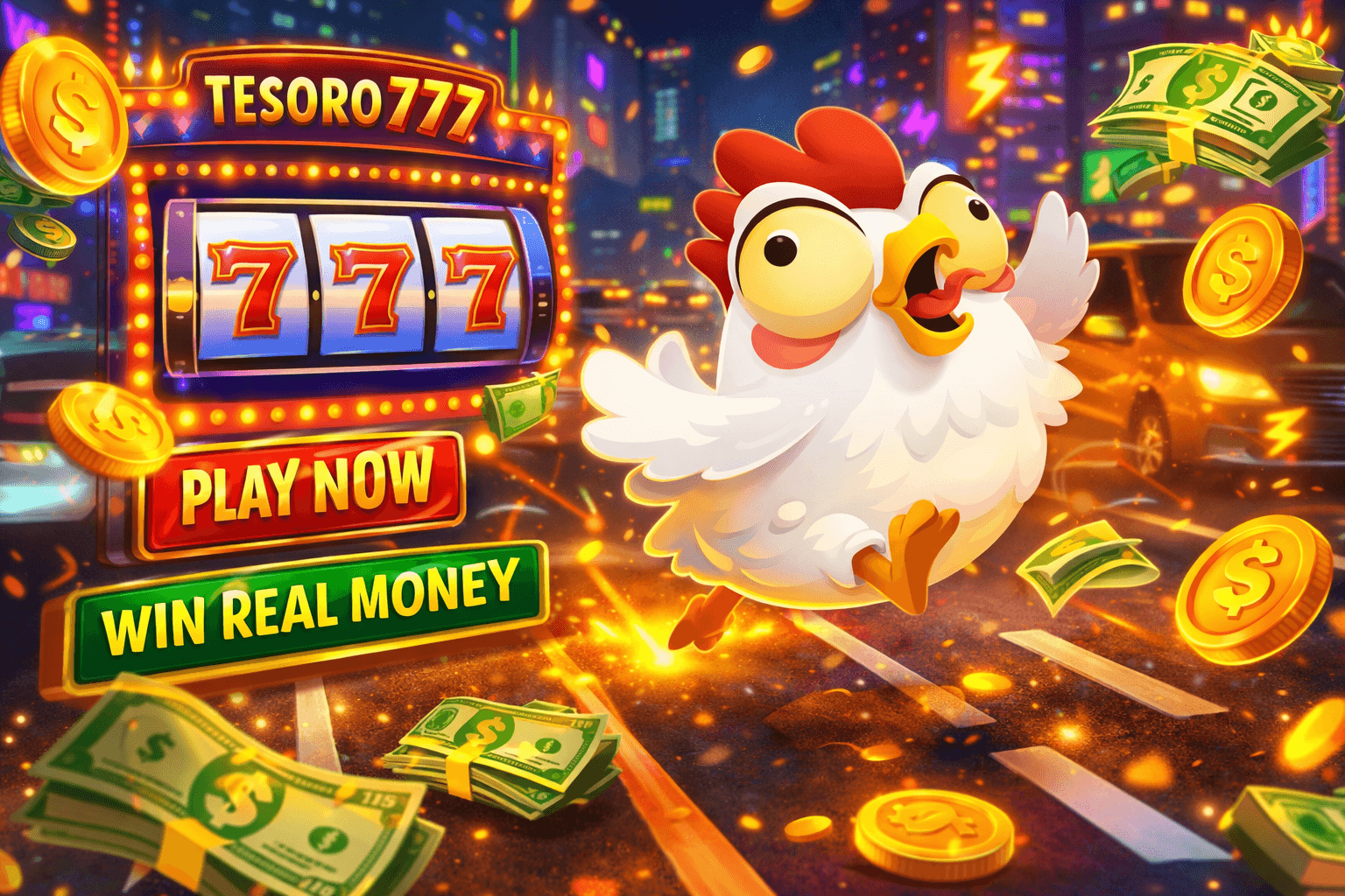 Juega Chicken Road en Tesoro777 | Gana Dinero Real Hoy